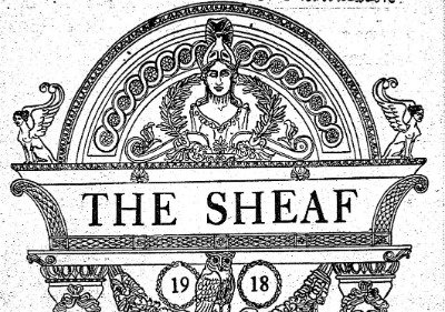 Masthead of the Sheaf campus newspaper from 1918. 