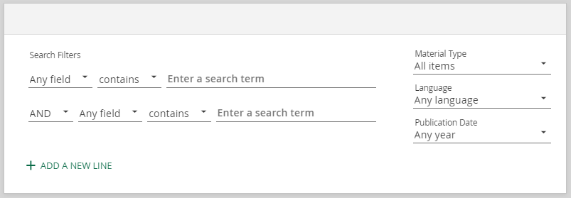 A screenshot of the USearch advanced search box