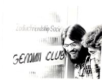 Bruce Garman and unidentified person at the newly opened Gemini Club at the Zodiac Friendship Society. 124A 2nd Avenue N. 1973. Photograph by Neil Richards.