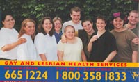 Poster advertising the youth outreach service of the Gay and Lesbian Health Services.